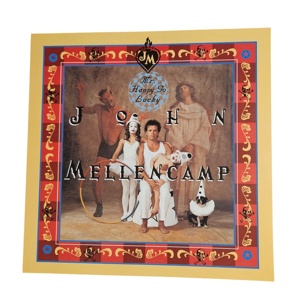 John Mellencamp Mr. Happy Go Lucky 12x12 Double Sided Promo Flat Poster VTG 1996